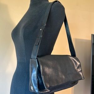 DKNY Black Leather Shoulder Handbag